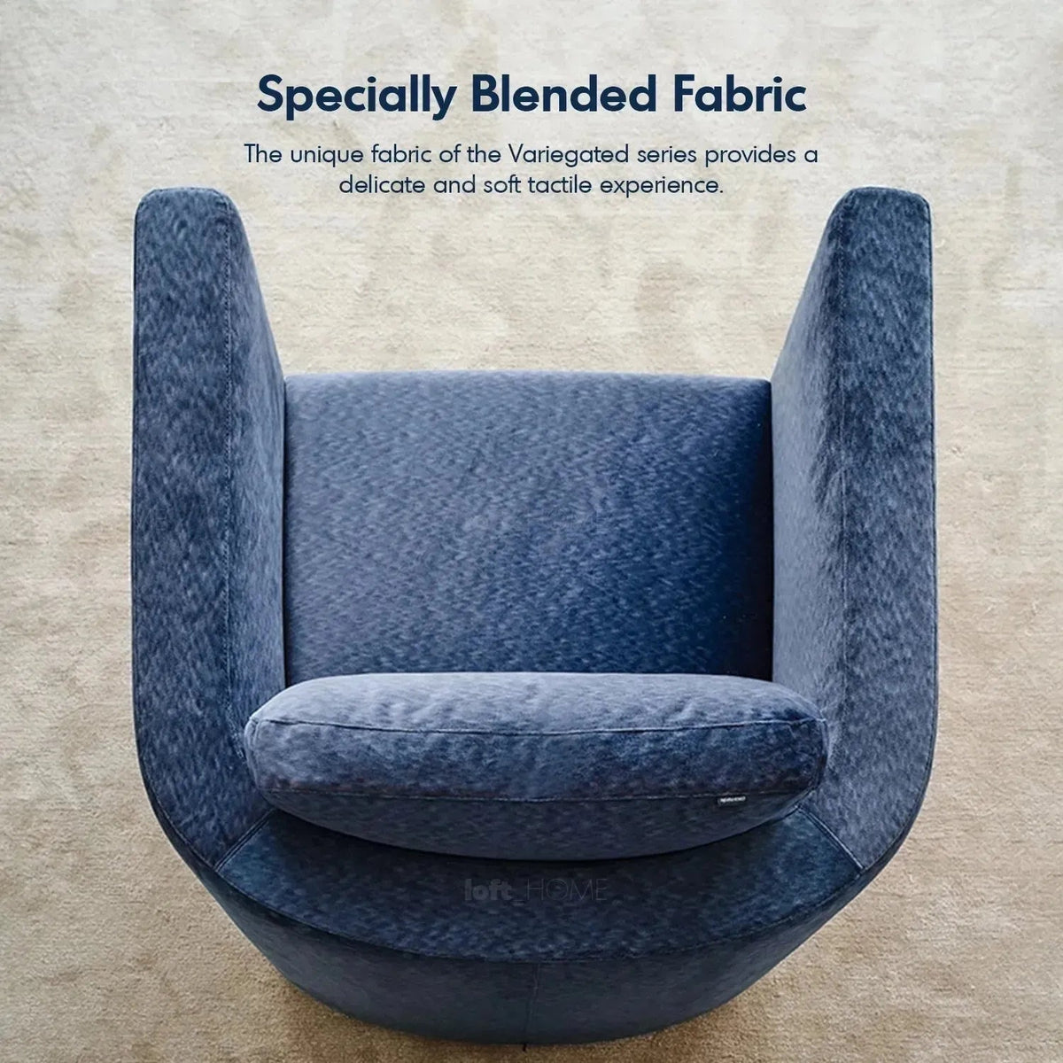 Minimalist Fabric 1 Seater Revolving Sofa VARIEGATED