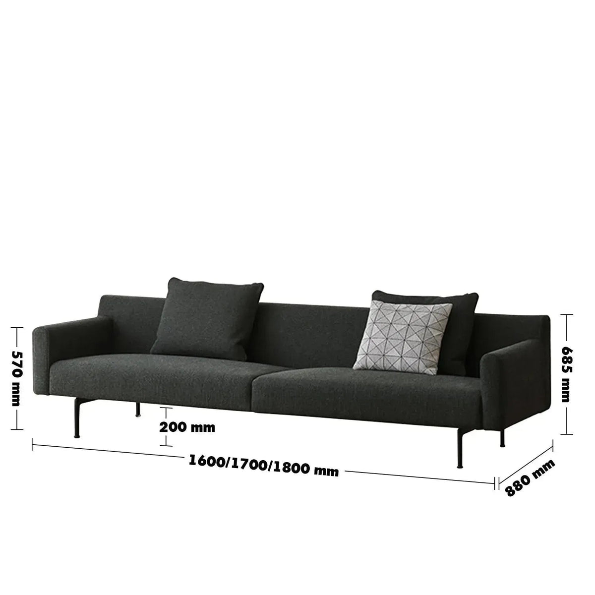 Minimalist Fabric 2 Seater Sofa ANN