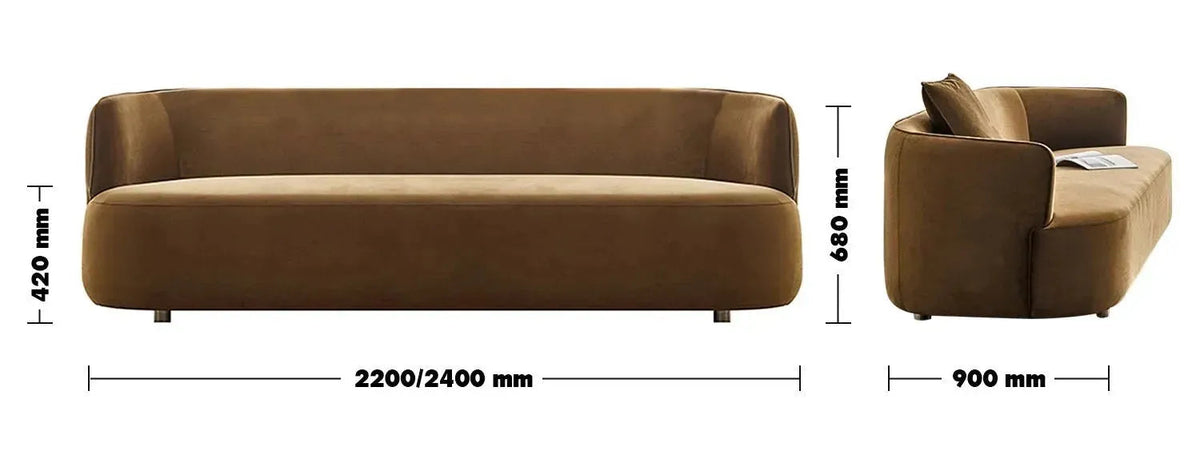 Minimalist Fabric 3 Seater Sofa HEB