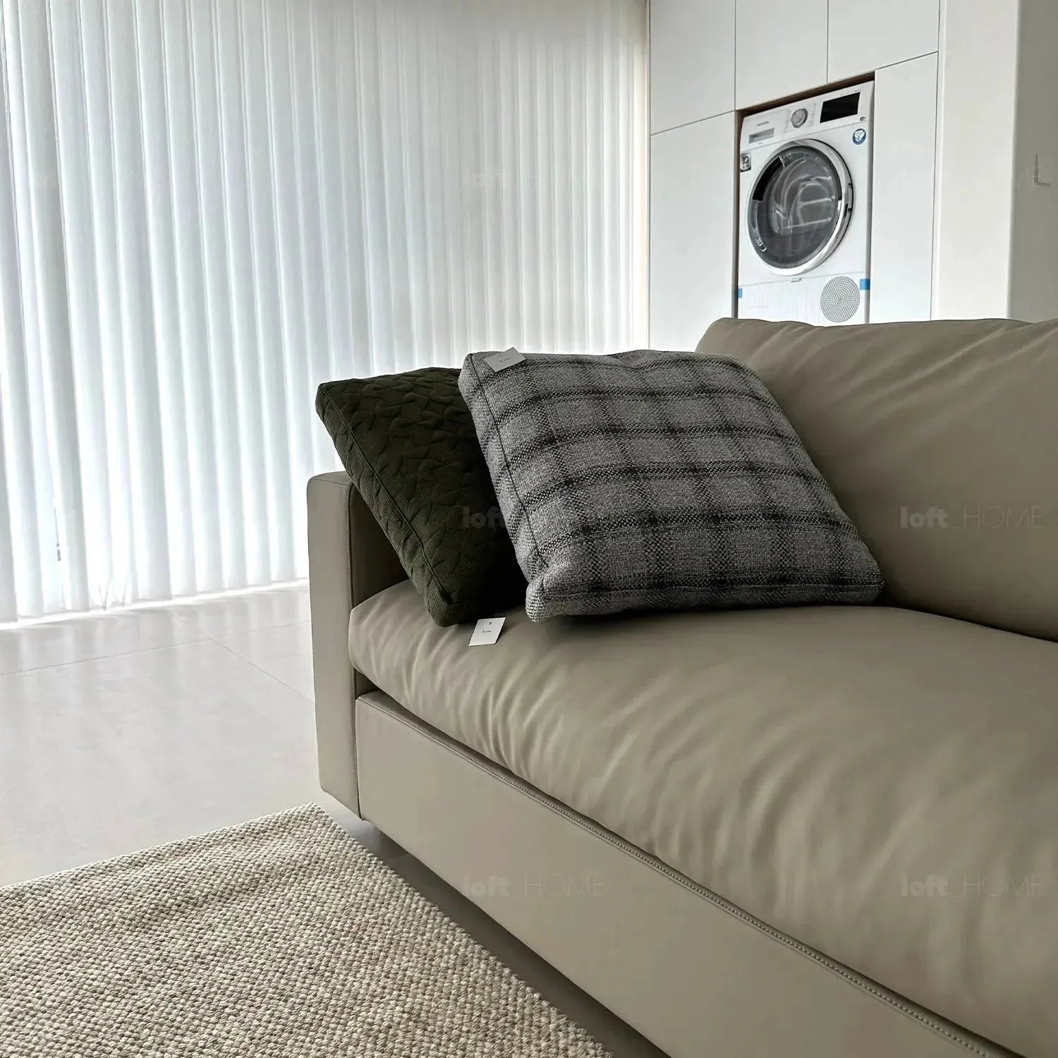 Minimalist Fabric 3 Seater Sofa WHITE