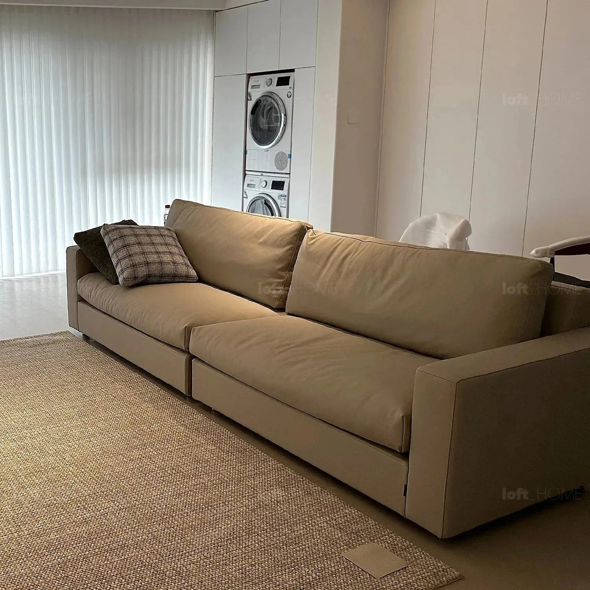 Minimalist Fabric 3 Seater Sofa WHITE