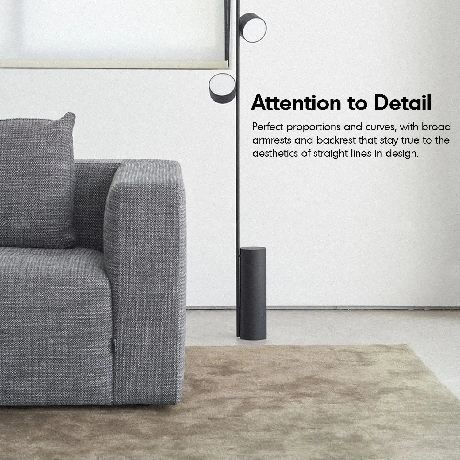 Minimalist Fabric 3.5 Seater Sofa BRI