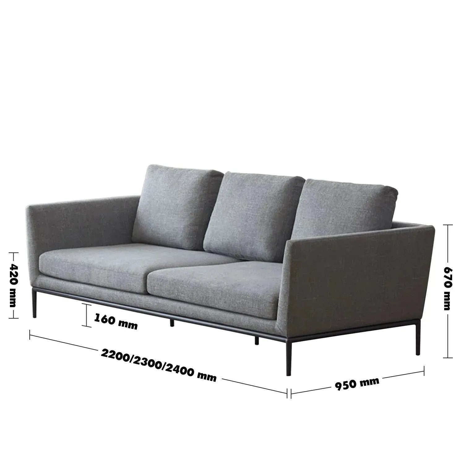 Minimalist Fabric 3.5 Seater Sofa GRACE