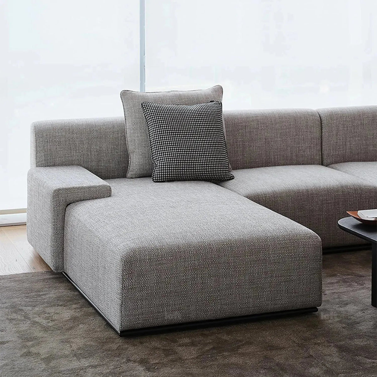 Minimalist Fabric L Shape Sectional Sofa NEMO 3+L