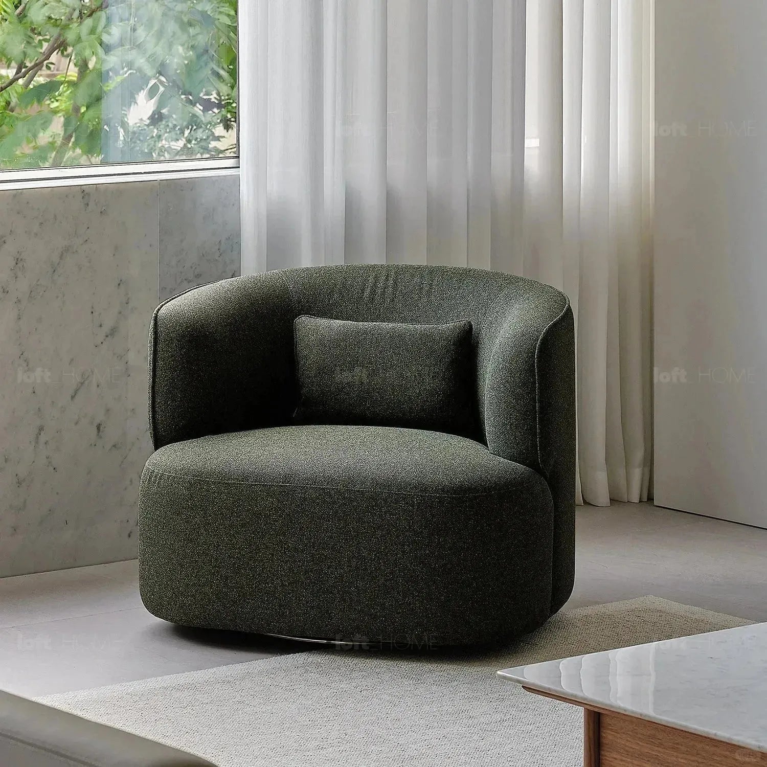 Minimalist Fabric Revolving 1 Seater Sofa HEB