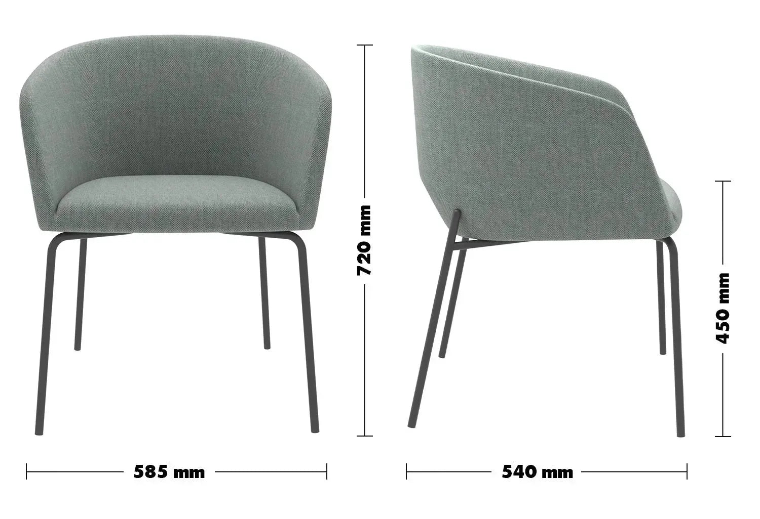 Minimalist Metal Fabric Dining Chair SLICING