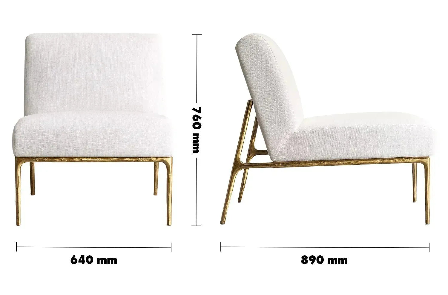 Minimalist Fabric 1 Seater Sofa THADDEUS ARMLESS