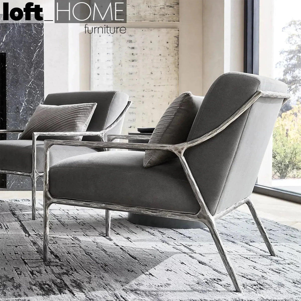 Minimalist Fabric 1 Seater Sofa THADDEUS SLOPE