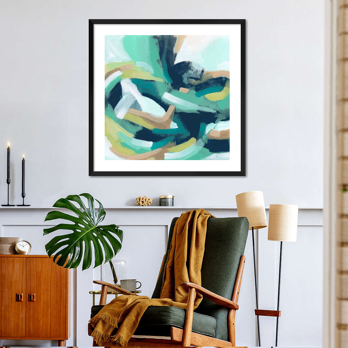 Teal Swirl Abstract IV Wall Art