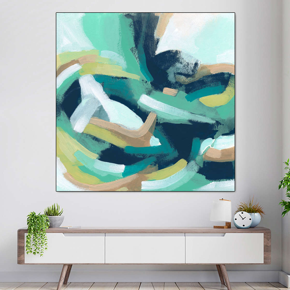 Teal Swirl Abstract IV Wall Art