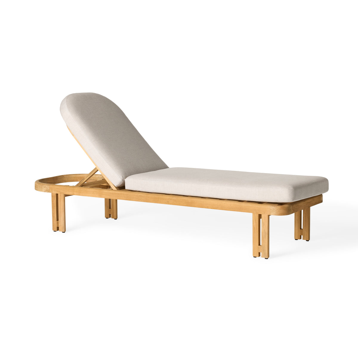 Ojai Teak Chaise Lounge, front view
