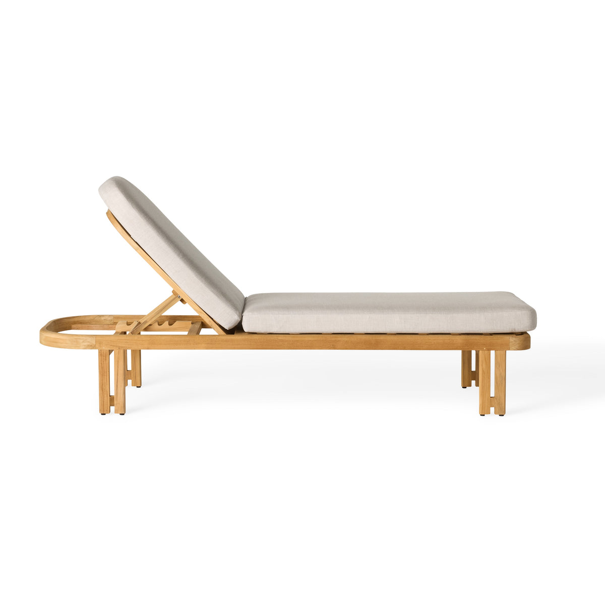 Ojai Teak Chaise Lounge, full view from above