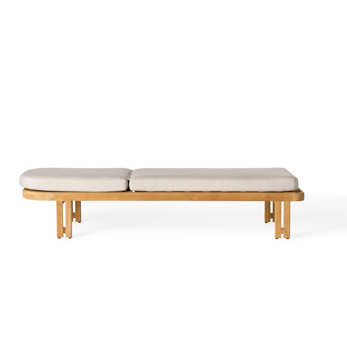 Ojai Teak Chaise Lounge, second angled three quarter view
