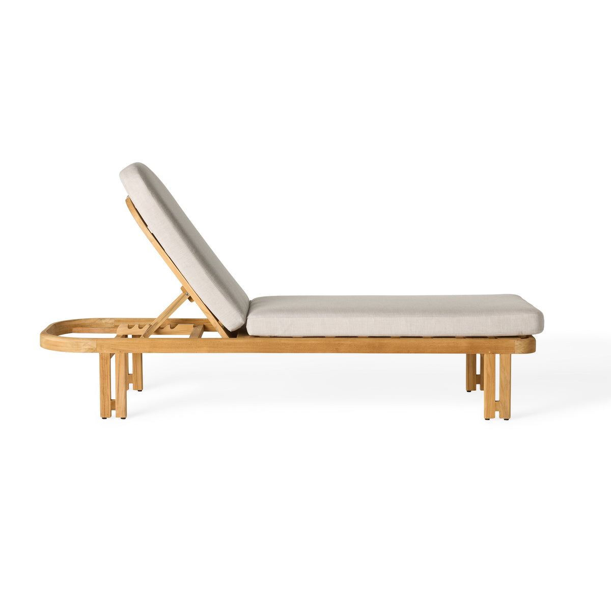Ojai Teak Chaise Lounge, side profile