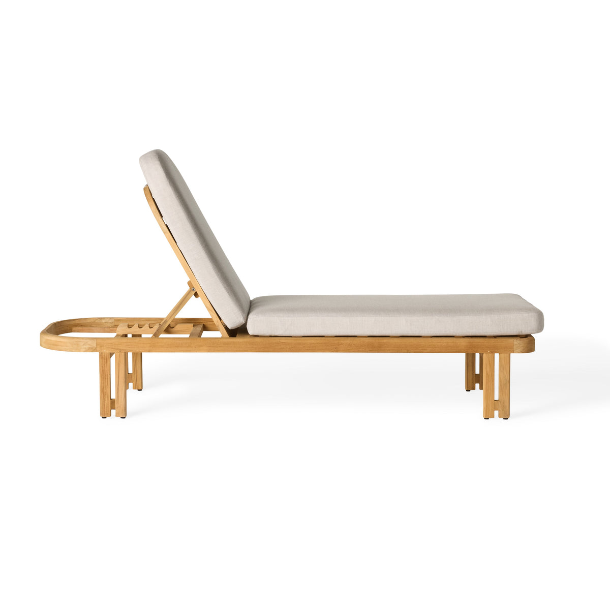 Ojai Teak Chaise Lounge, close up of the stitching