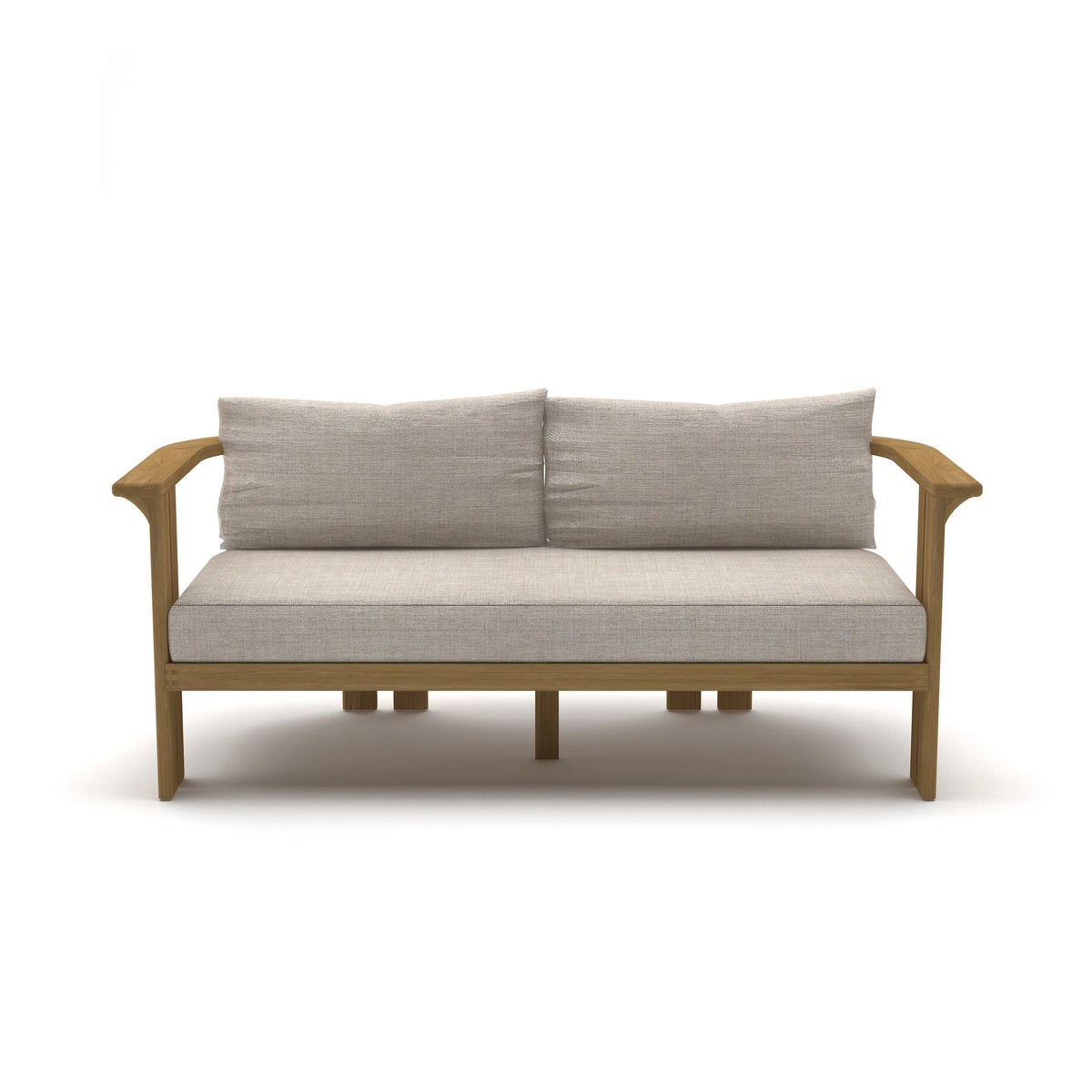 Ojai Teak Loveseat, side profile