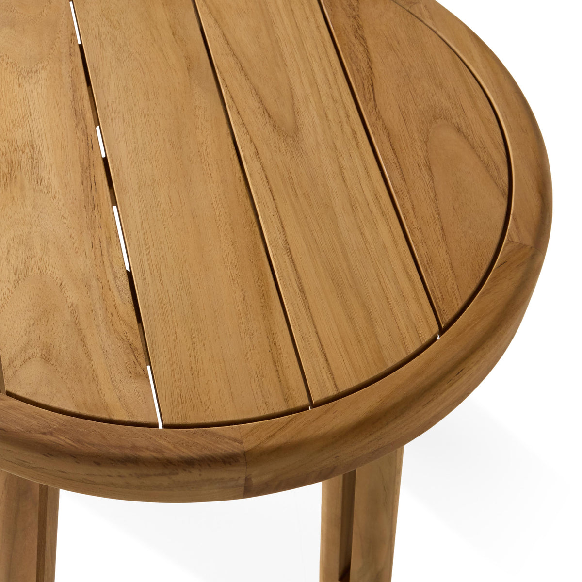Ojai Teak Side Table, surface and finish close up