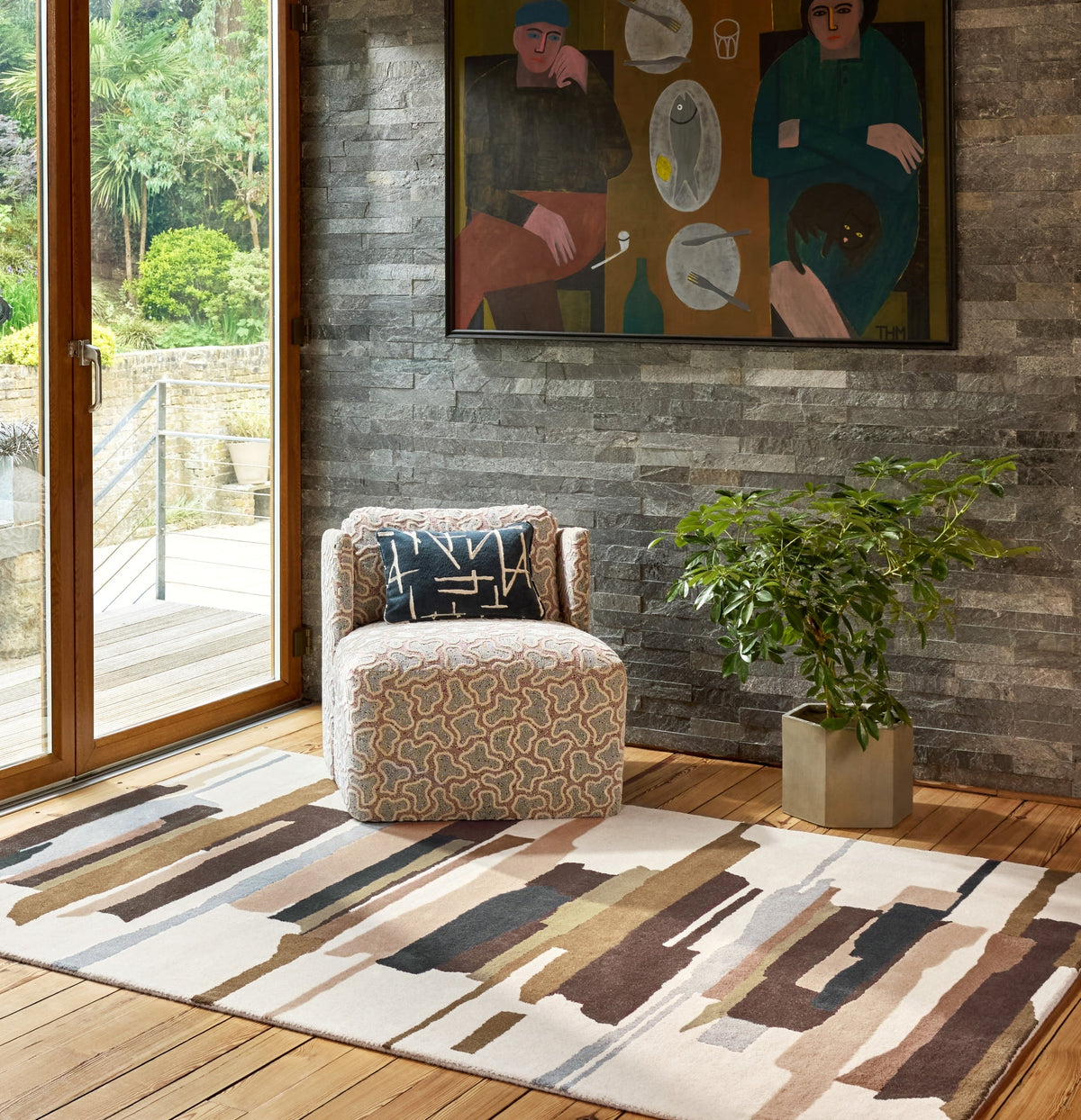 Brink and Campman Zeal Taupe Multi Area Rug by Harlequin