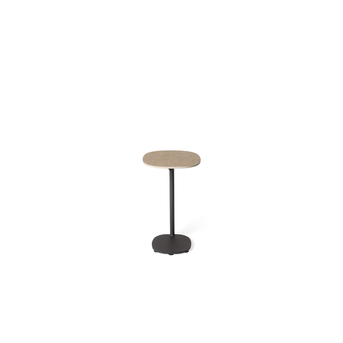 Saratoga Charcoal Aluminum Side Table, front view