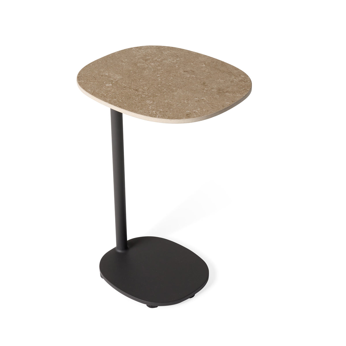 Saratoga Charcoal Aluminum Side Table, surface and finish close up