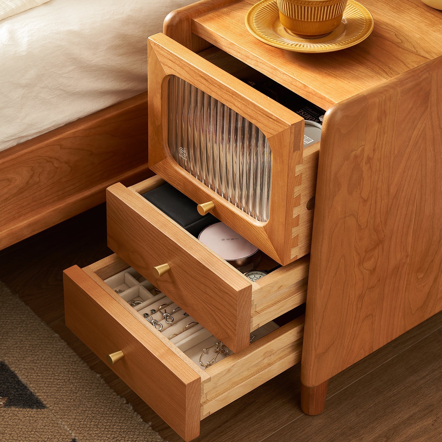 Scandinavian Cherry Wood Side Table SKYLAR