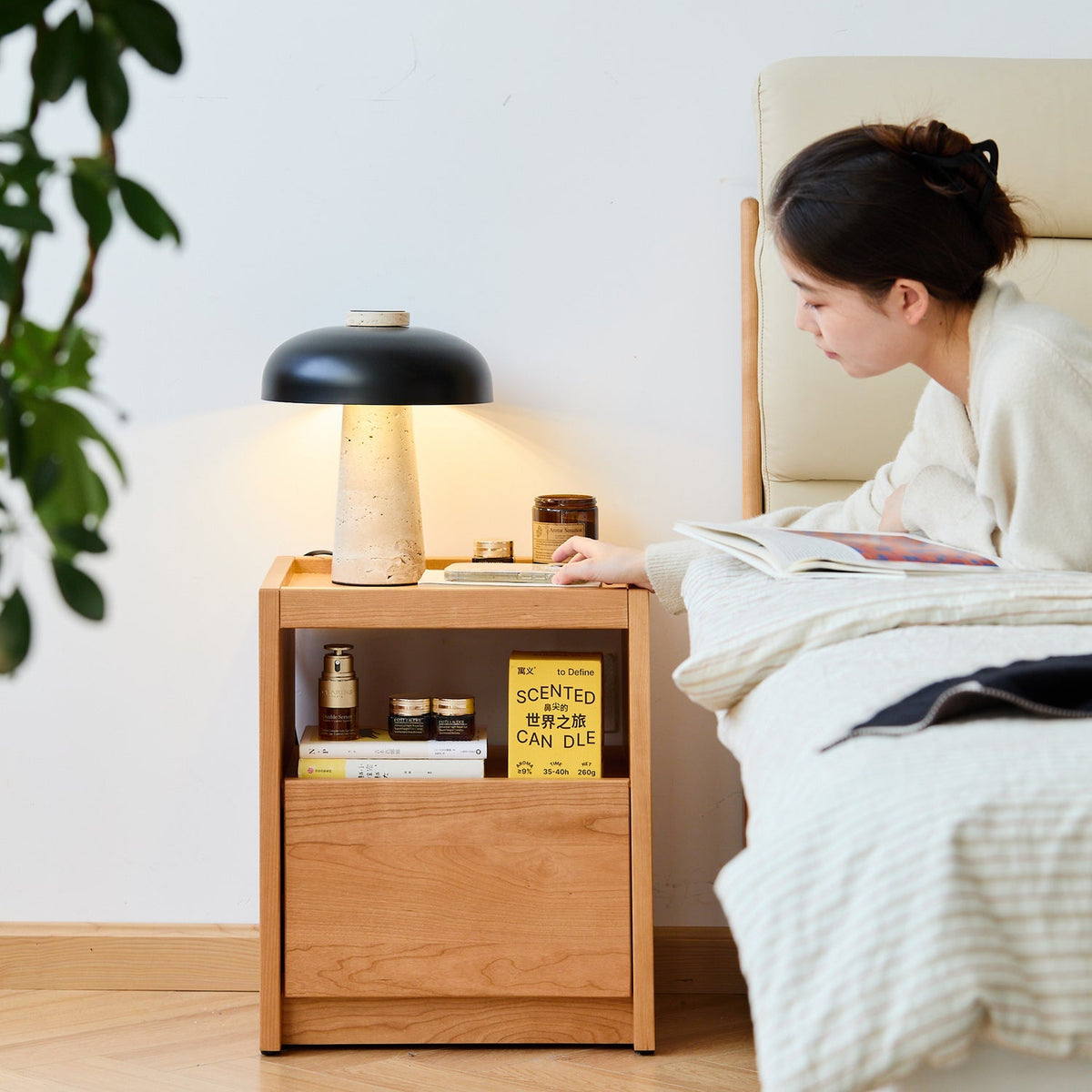 Scandinavian Cherry Wood Side Table SUGAR
