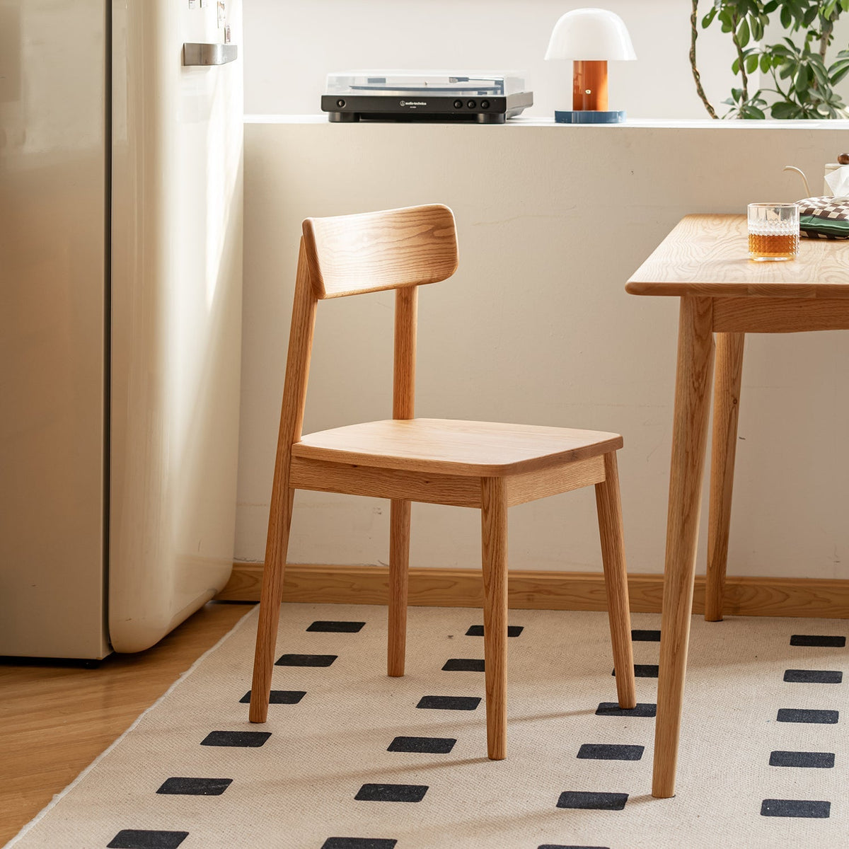 Scandinavian Oak Wood  Dining Chair GREEN