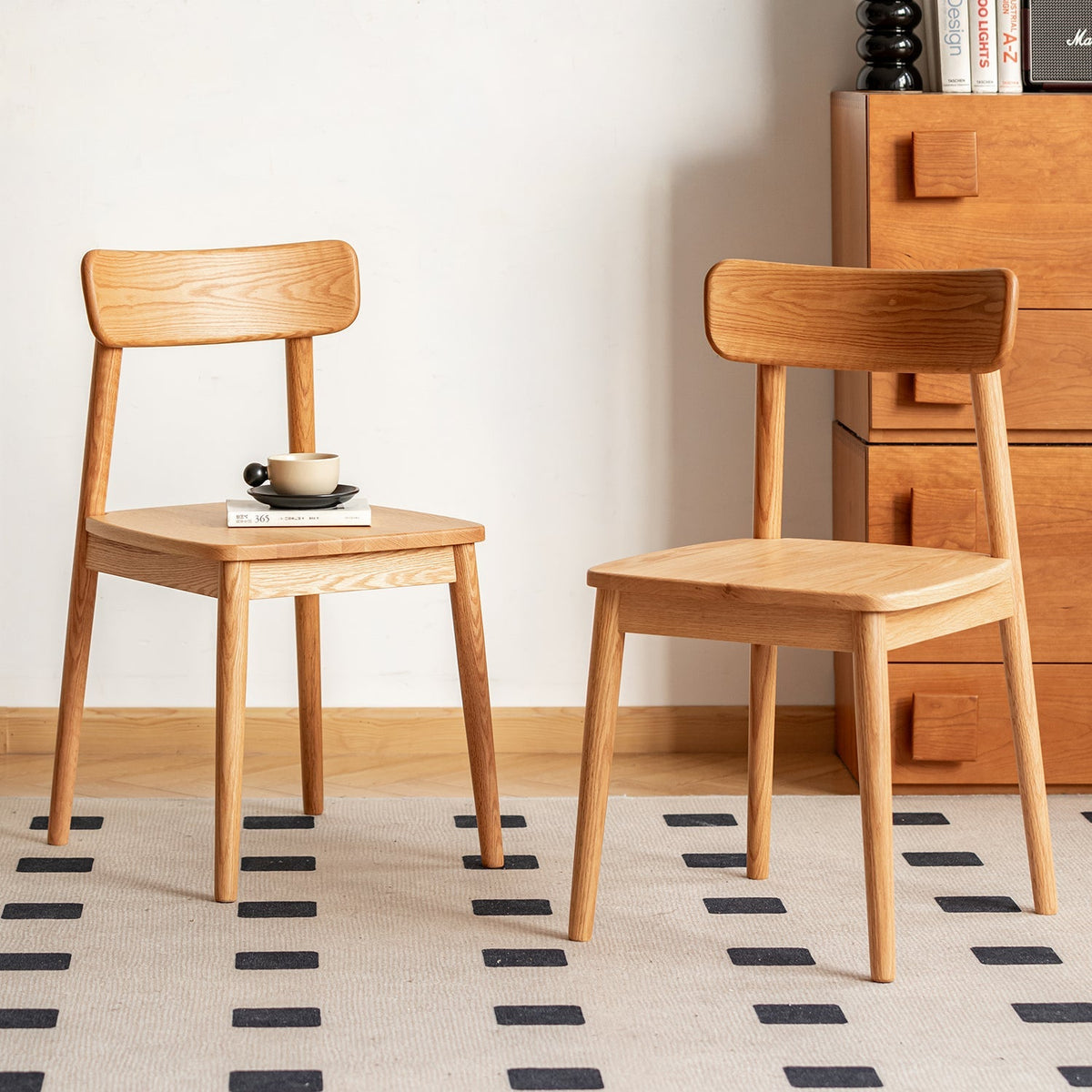 Scandinavian Oak Wood  Dining Chair GREEN