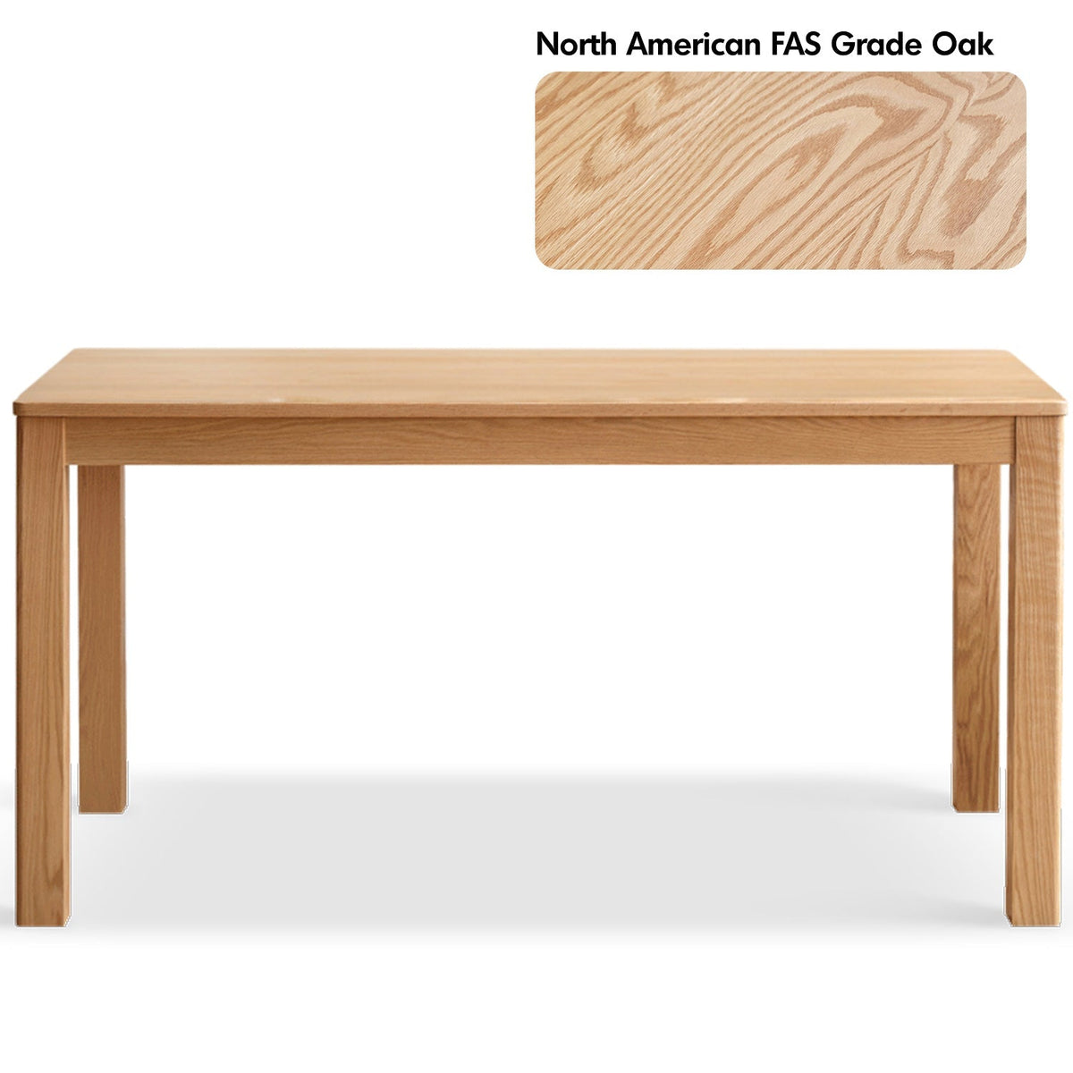 Scandinavian Oak Wood Dining Table ELM