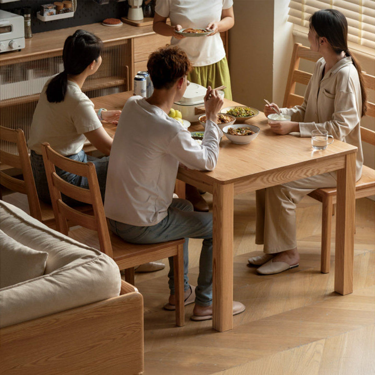Scandinavian Oak Wood Dining Table ELM