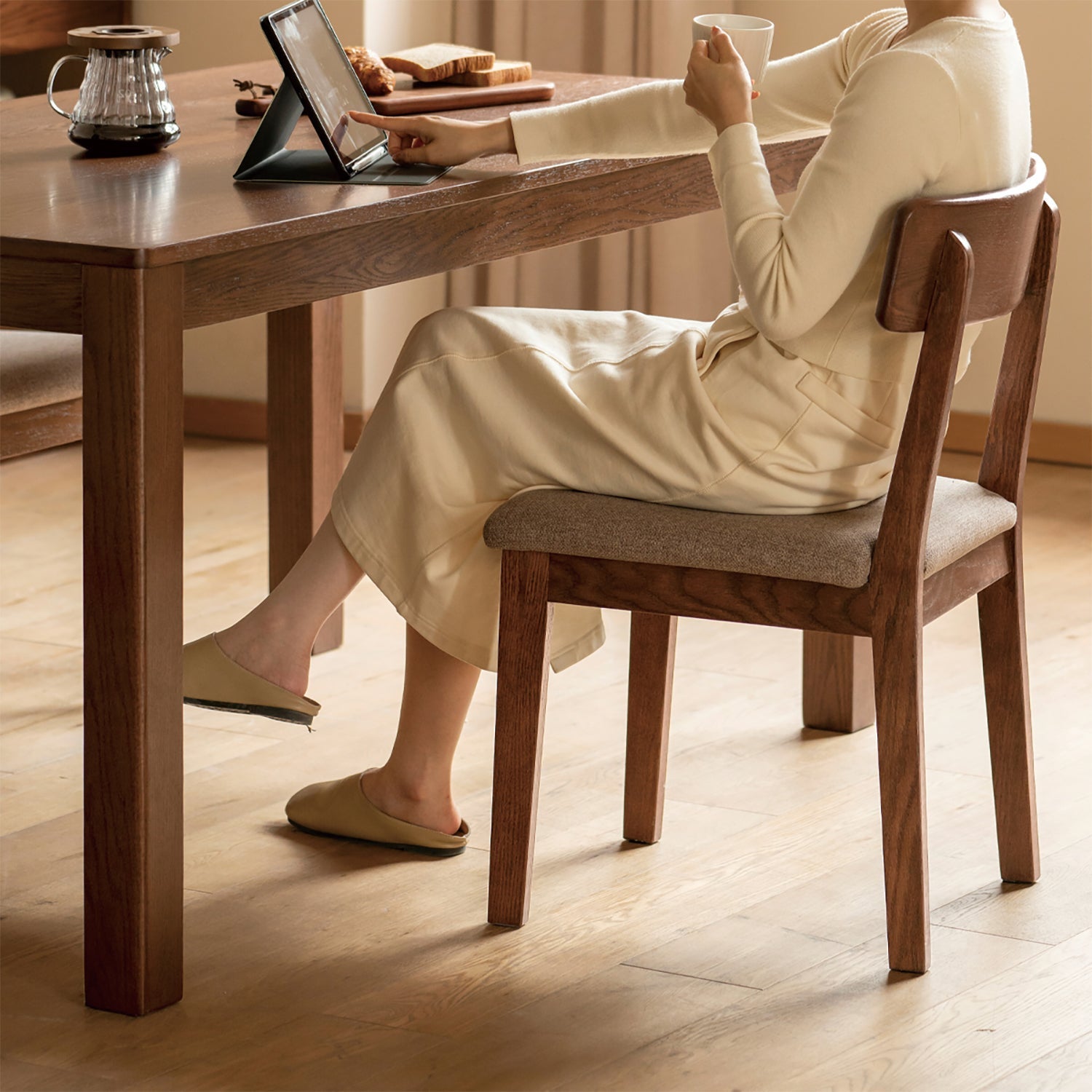 Japandi Oak Wood Dining Table WALDEN