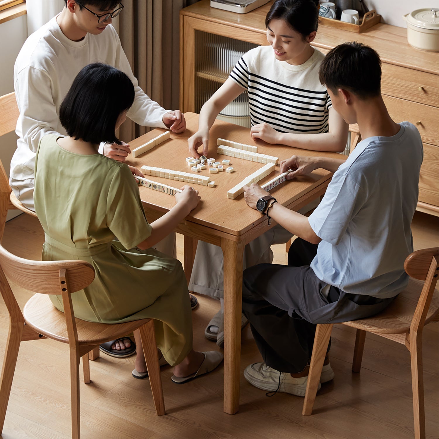 Scandinavian Oak Wood Extendable Dining Table EXTENDRA