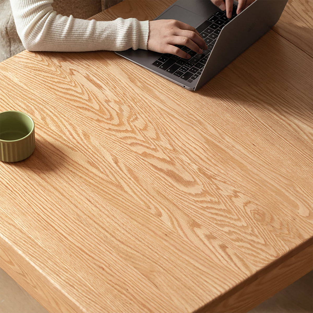 Scandinavian Oak Wood Extendable Dining Table With Shelf NEST