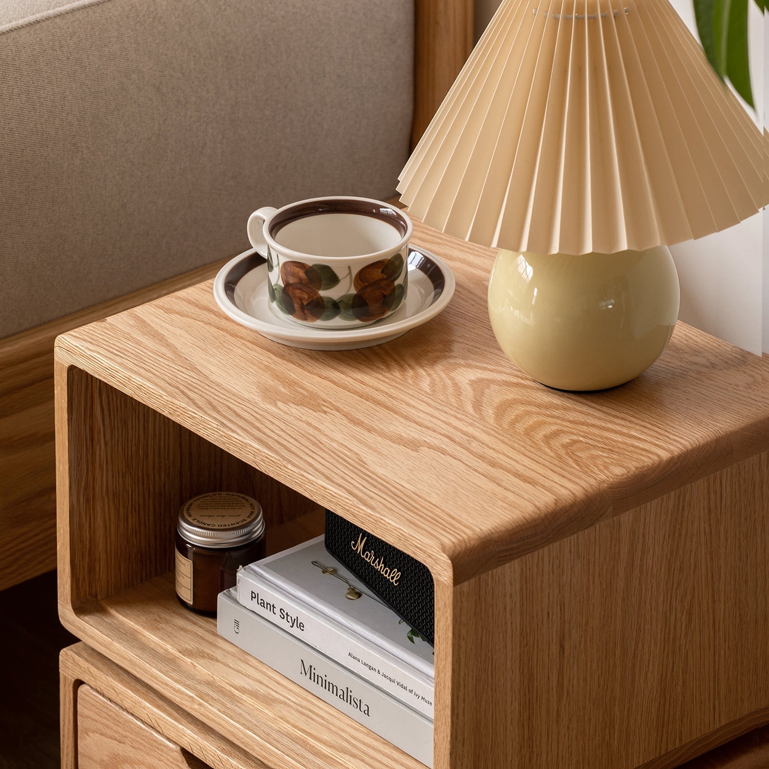 Scandinavian Oak Wood Revolving Side Table TWIST