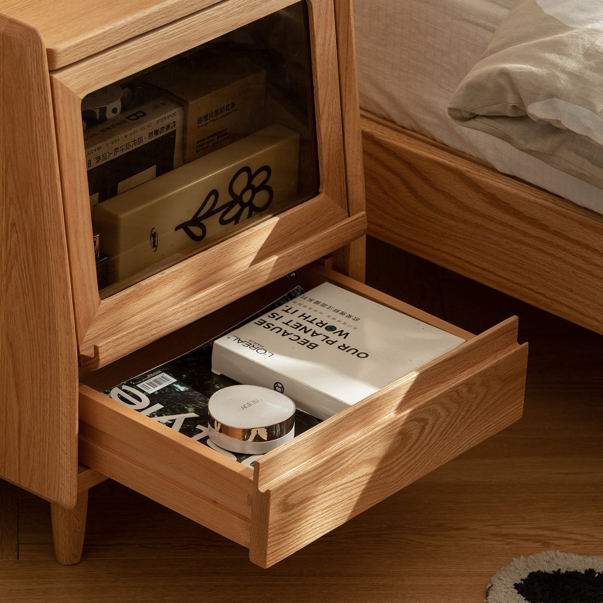 Scandinavian Oak Wood Side Table OXYGEN