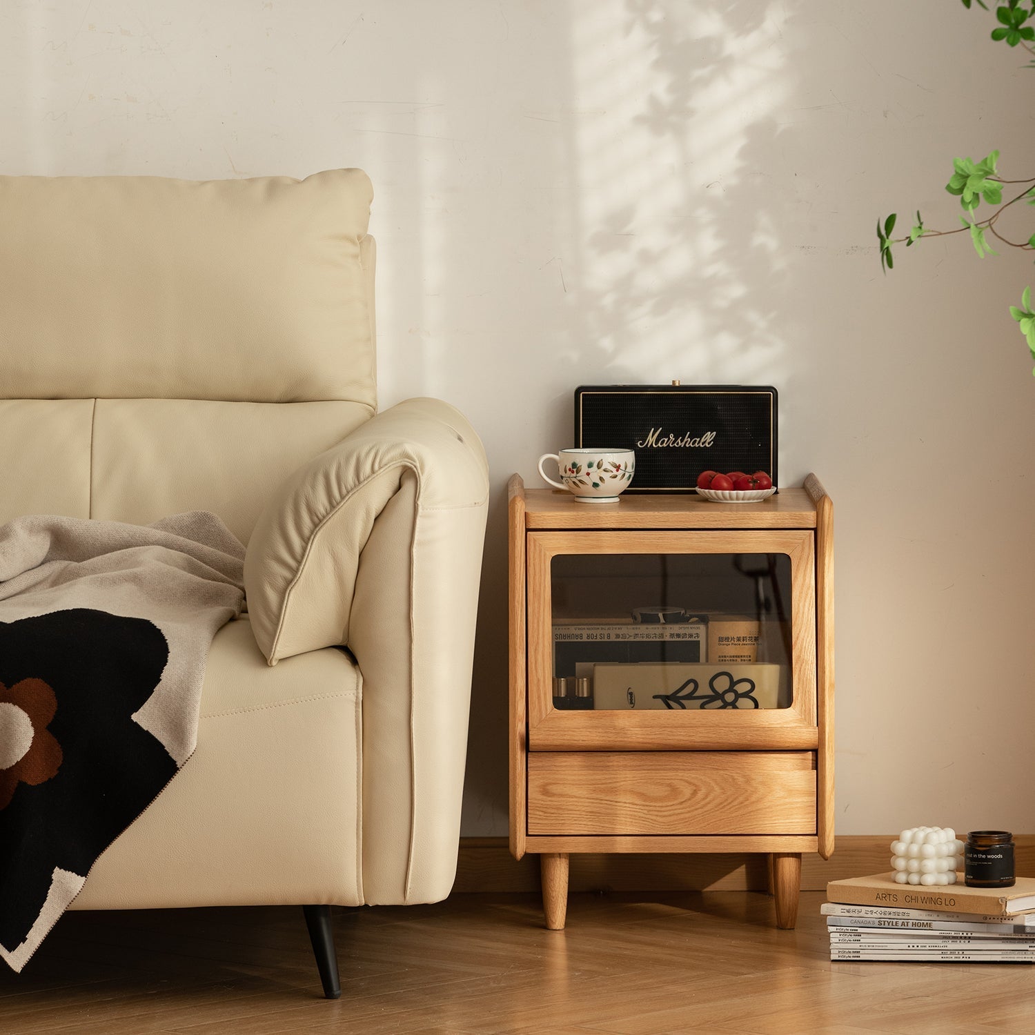 Scandinavian Oak Wood Side Table OXYGEN