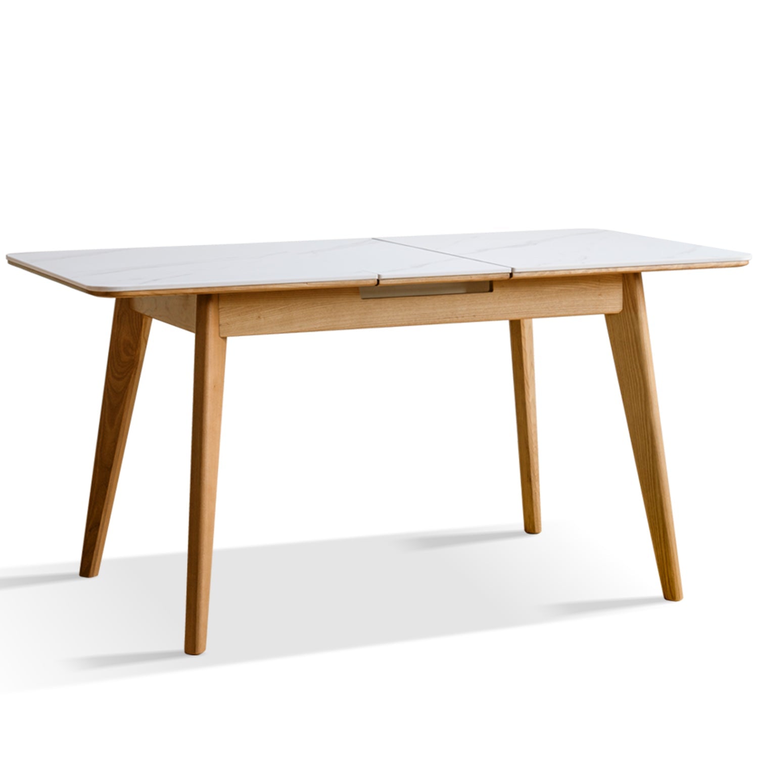 Scandinavian Oak Wood Sintered Stone Extendable Dining Table SHIFT
