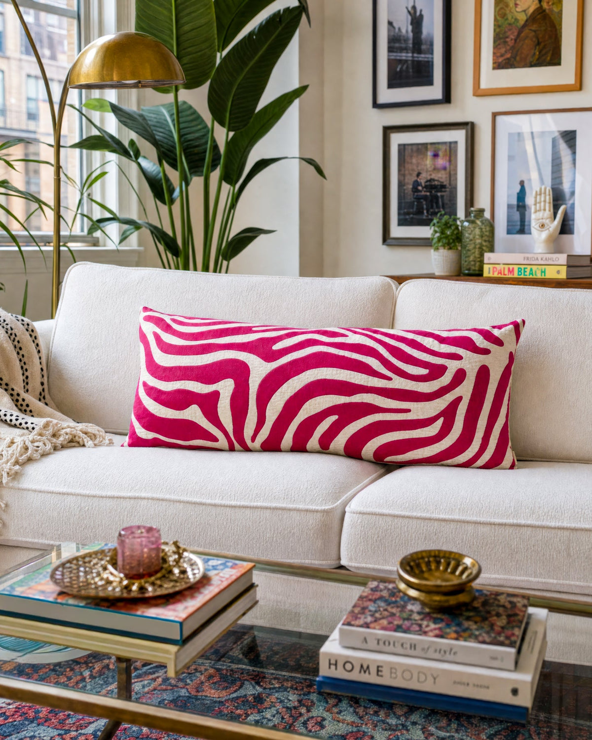 Selena Quilted Zebra Lumbar Pillow