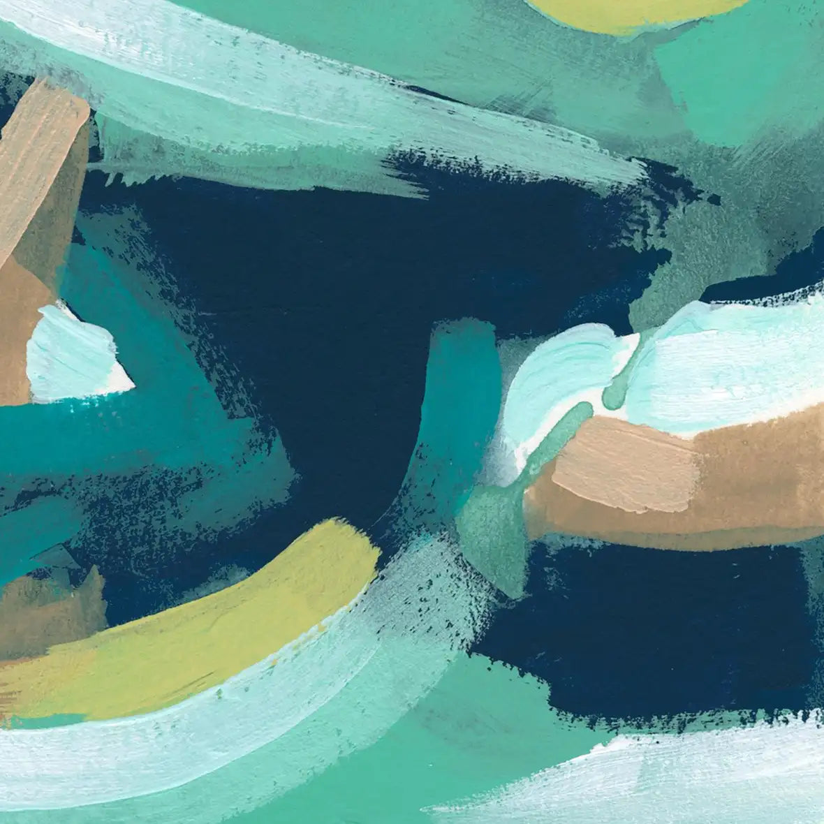 Teal Swirl Abstract IV Wall Art