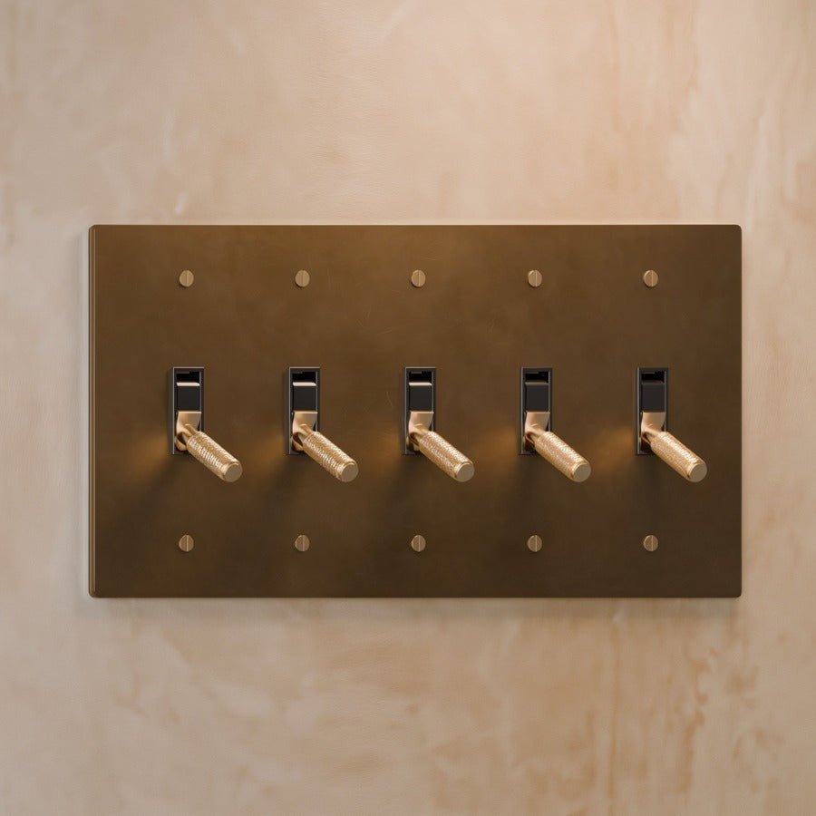 The Architectural Brass 4-Way Toggle Switch (1 to 5 Gang) - Open Box