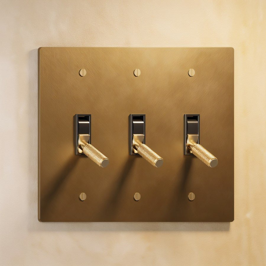 The Architectural Brass 4-Way Toggle Switch (1 to 5 Gang) - Open Box