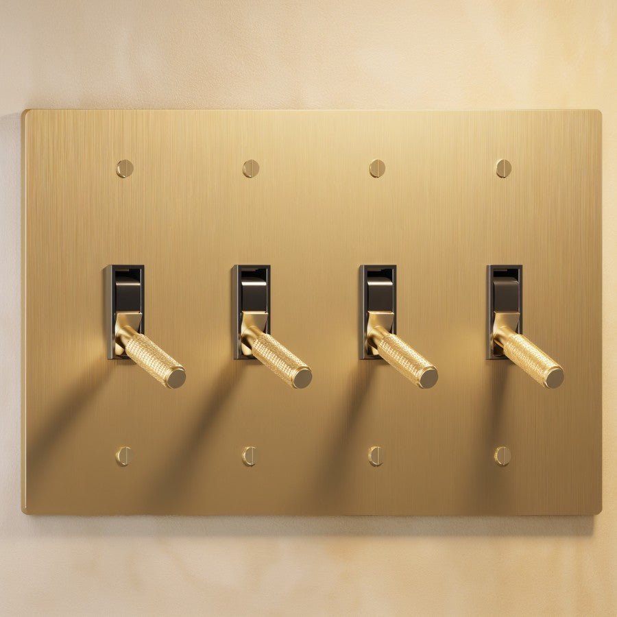 The Architectural Brass 4-Way Toggle Switch (1 to 5 Gang) - Open Box