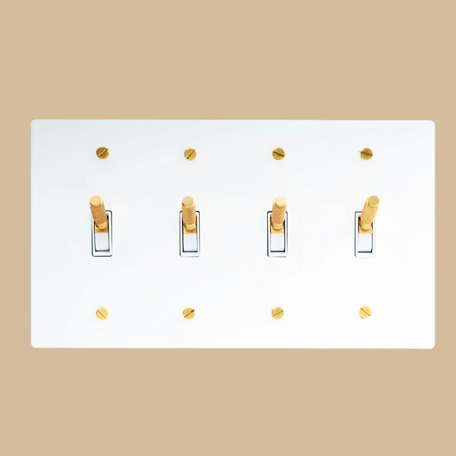 The Architectural Brass 4-Way Toggle Switch (1 to 5 Gang) - Open Box