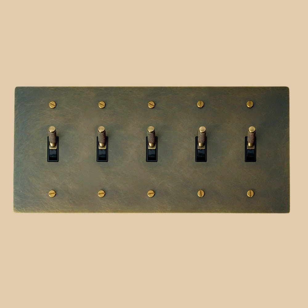 The Architectural Brass 4-Way Toggle Switch (1 to 5 Gang) - Open Box