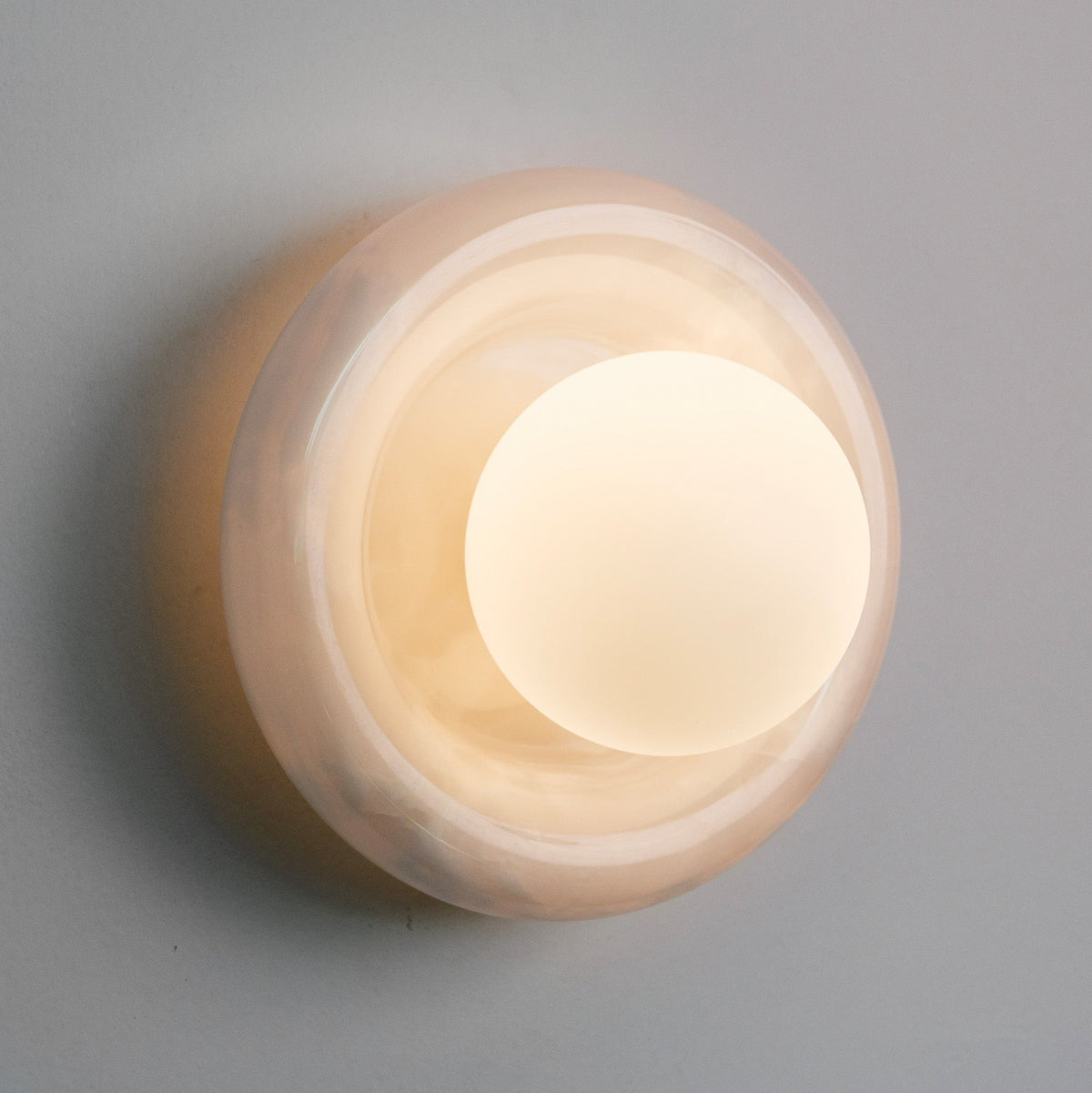 Nara Alabaster cloud stone bubble plate wall Light / sconce