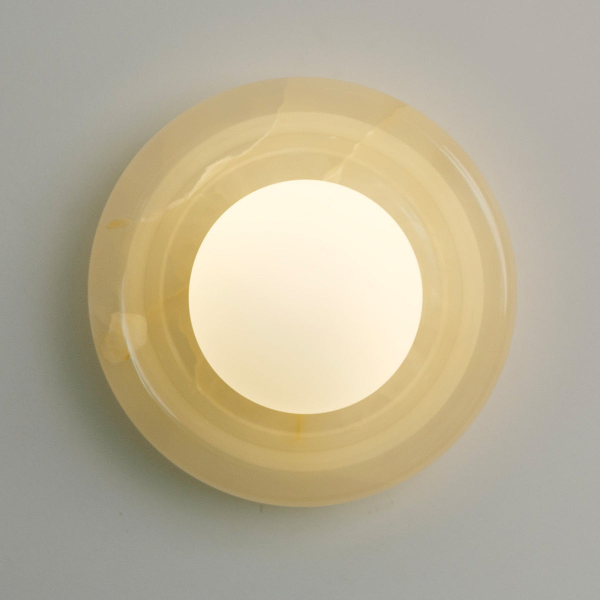 Nara Alabaster cloud stone bubble plate wall Light / sconce