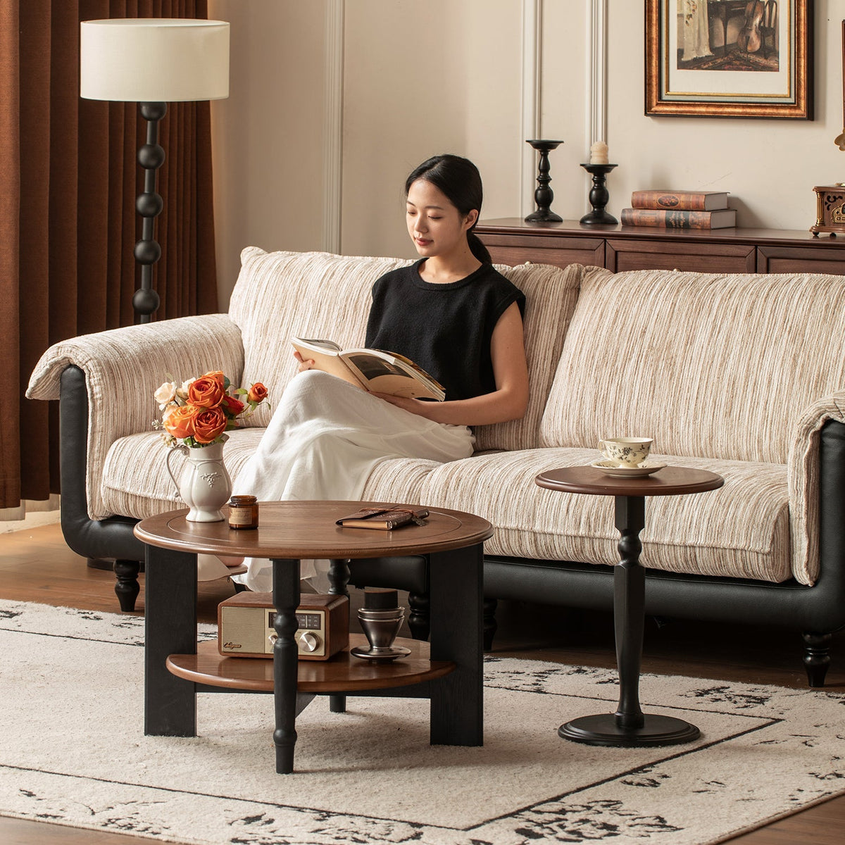 Japandi Ash Wood Coffee Table Set MONA