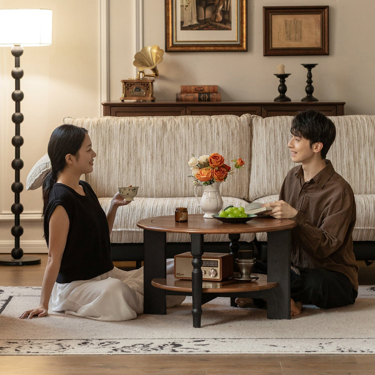 Japandi Ash Wood Coffee Table Set MONA