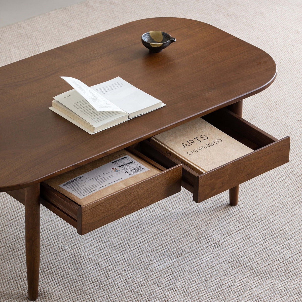 Vintage Walnut Wood Coffee Table VISTA