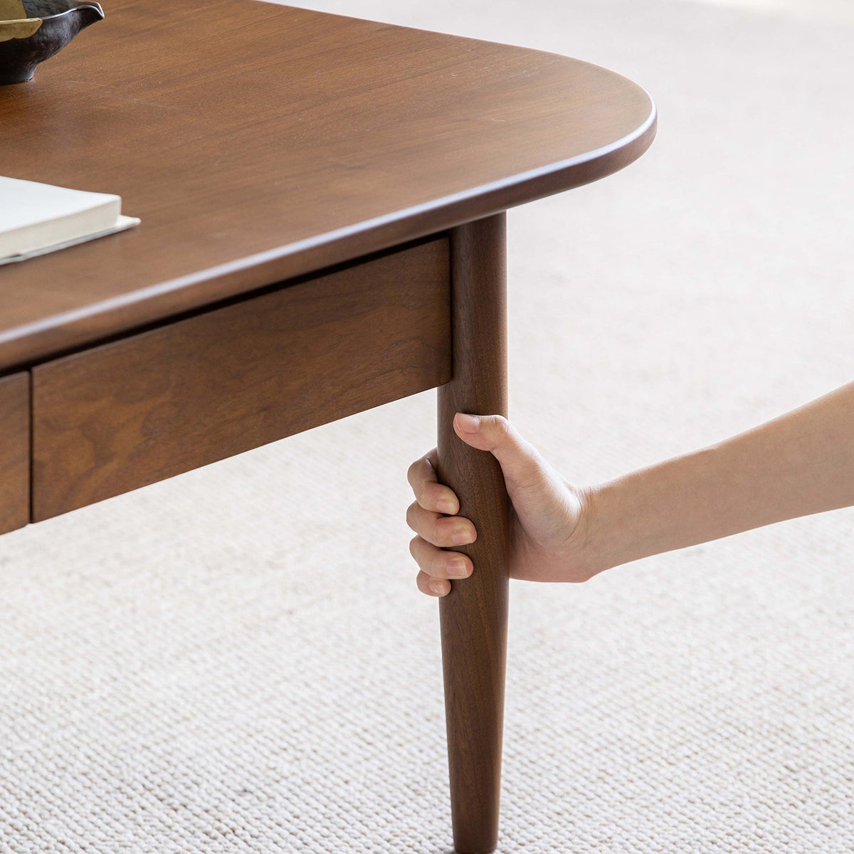 Vintage Walnut Wood Coffee Table VISTA